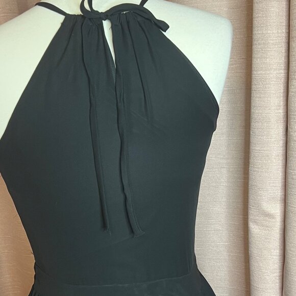 Charles Rafael For Zango XS Black Halter Pleated Maxi Dress  Elegant Evening USA - Picture 9 of 16